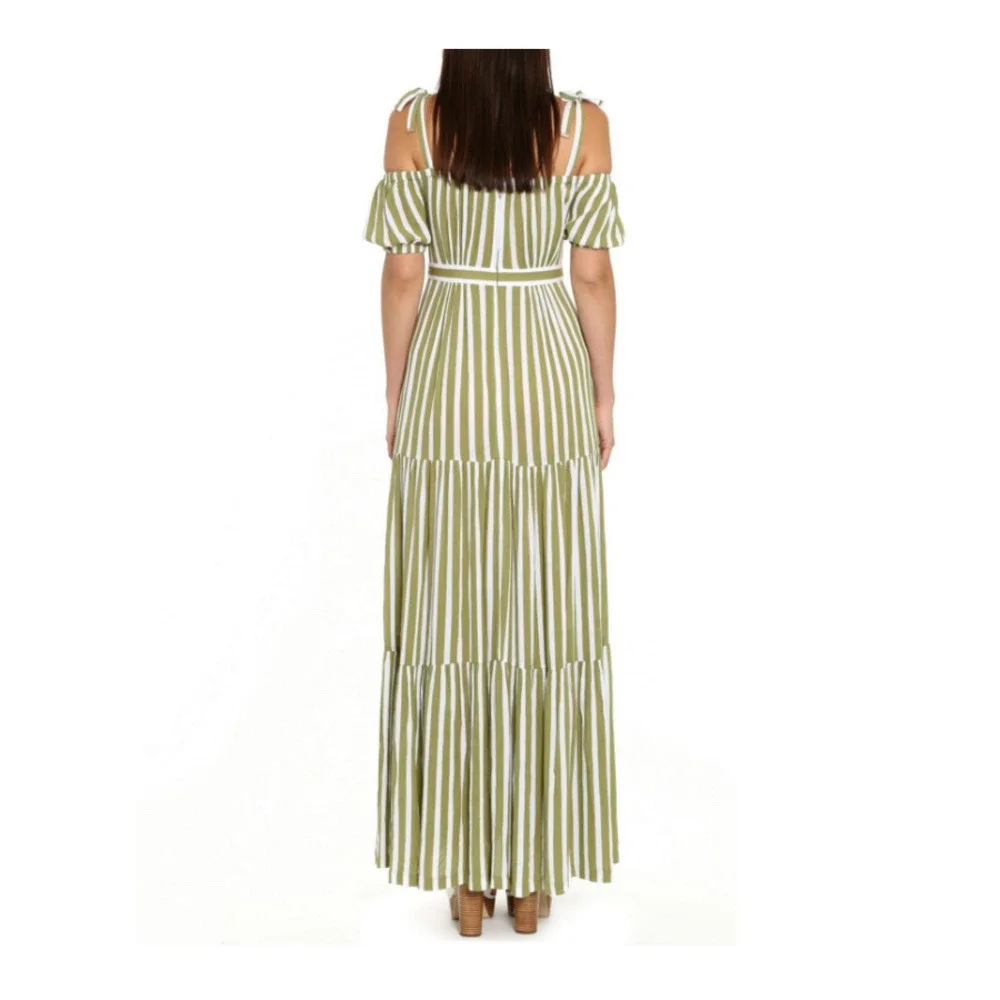MICHAEL MICHAEL KORS Striped Tie-Sleeve Maxi Dress XS - Picture 2 of 12